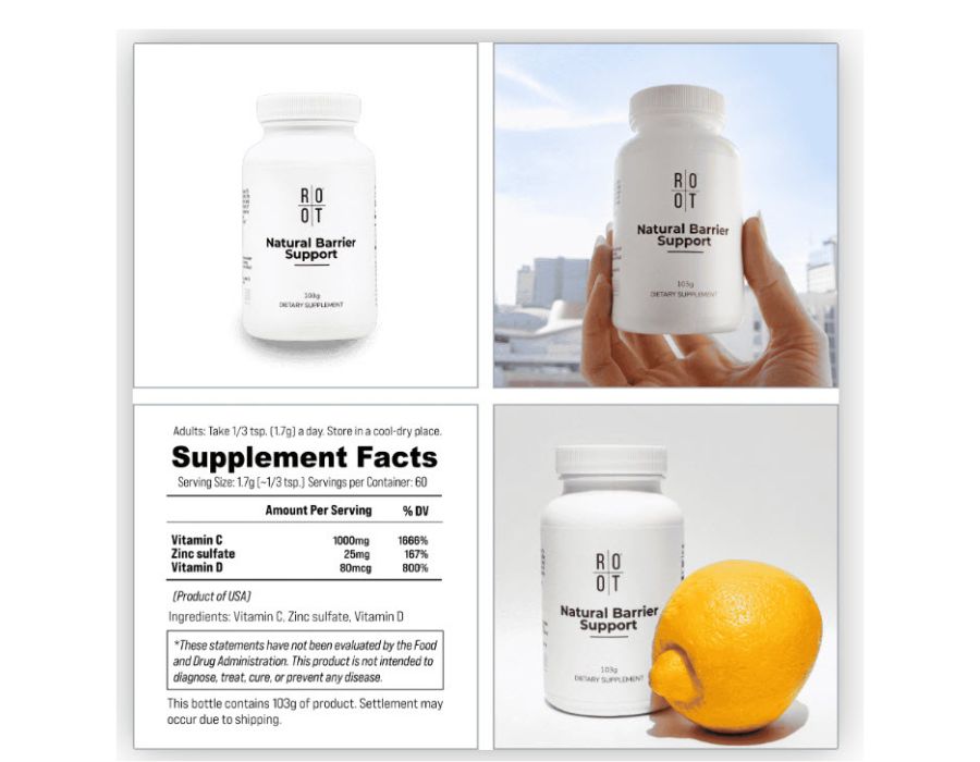 Root Natural Barrier Support Supplement Facts